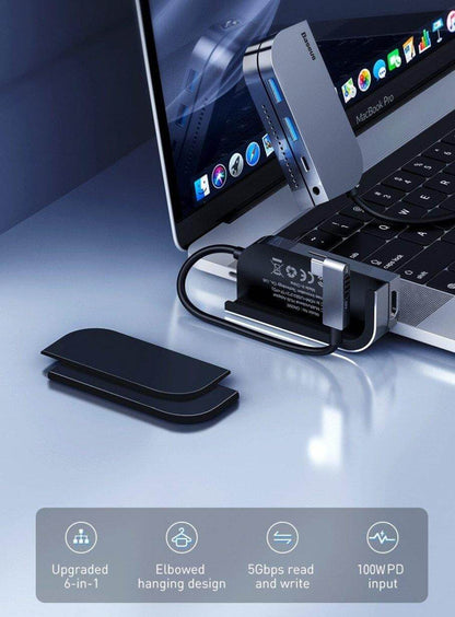 USB-C Hub Adapter 6-Port 4K HDMI Aluminum Alloy