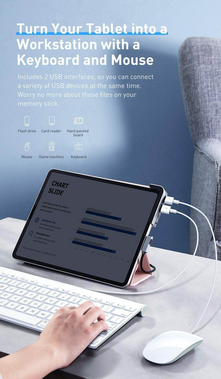 USB-C Hub Adapter 6-Port 4K HDMI Aluminum Alloy