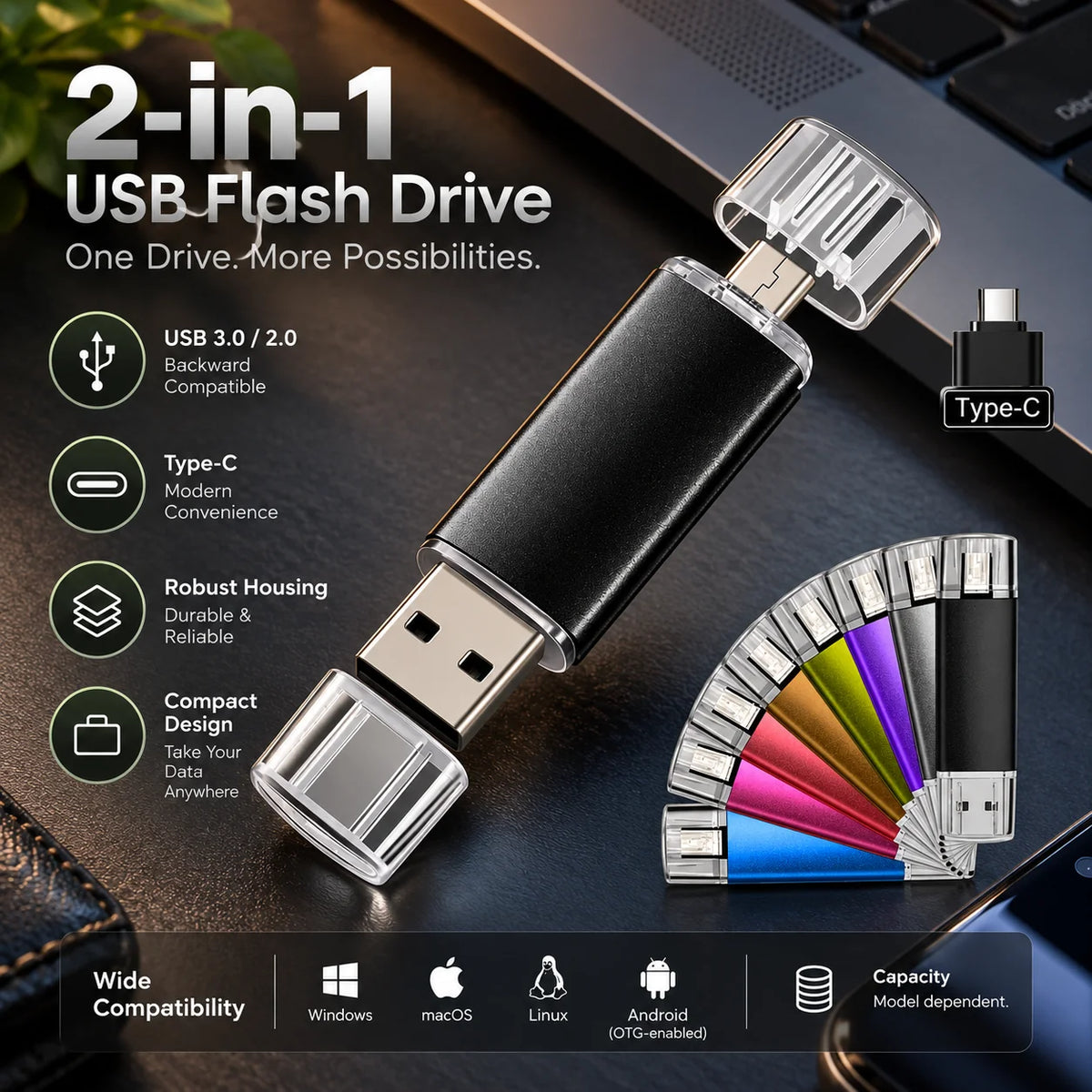 USB Flash Drive OTG Plug-And-Play Pocket-Sized