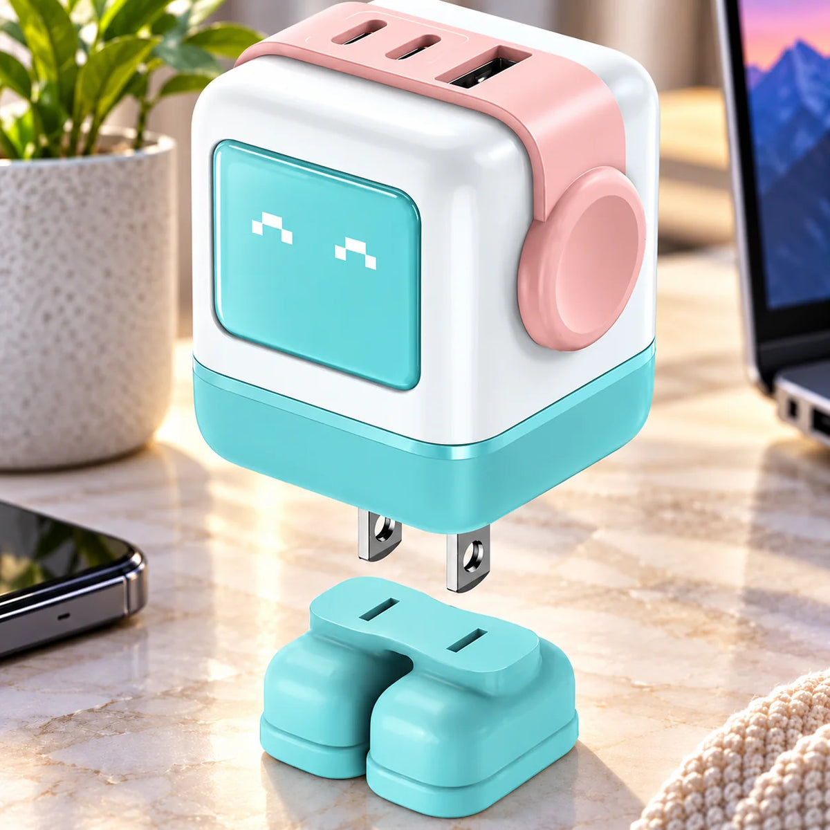 USB Wall Charger Fast Charge Dual USB-C & USB-A