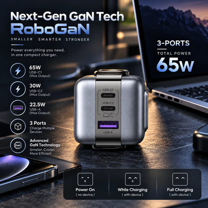 USB Wall Charger Fast Charge Dual USB-C & USB-A