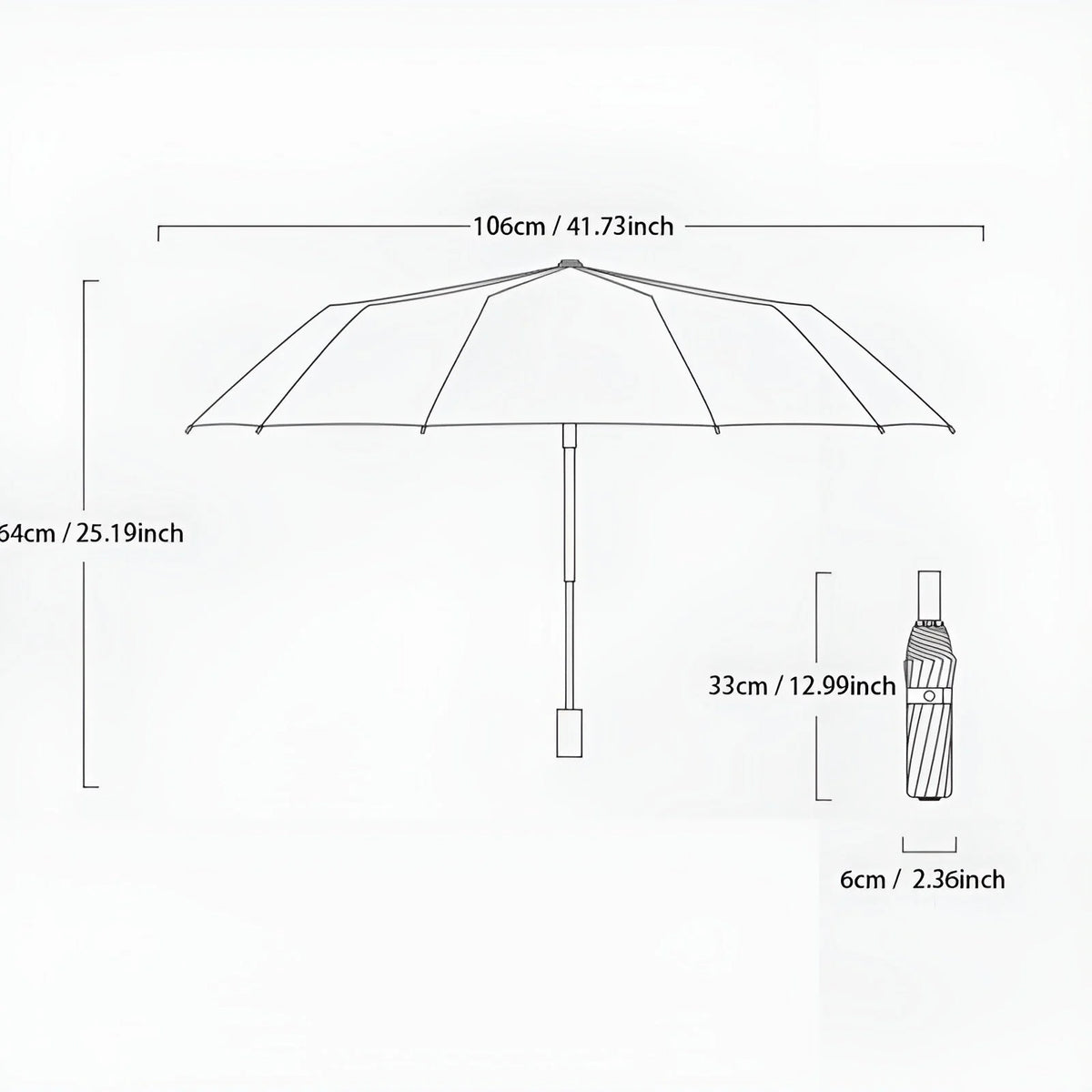 Umbrella Automatic Open-Close SPF 50 Windproof