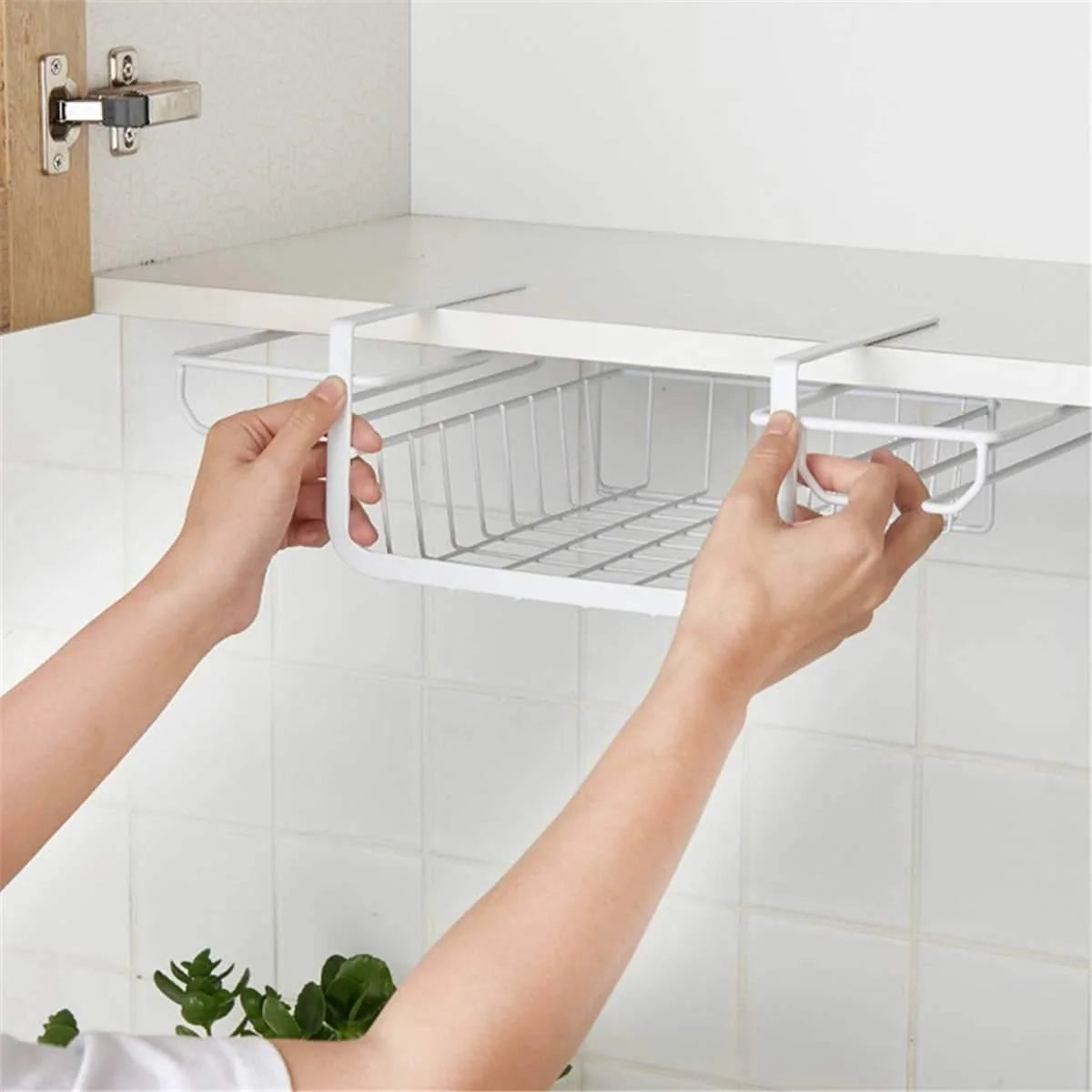 Under Cabinet Glass Rack Iron Space-Saving Storage