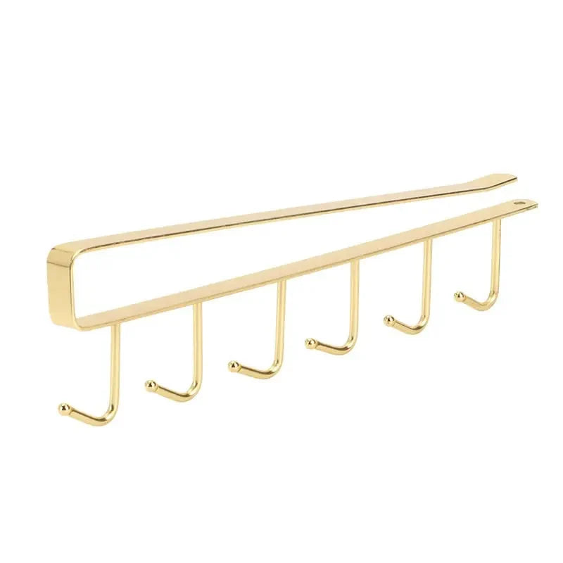 Under-Cabinet Hook Rail 6 Hooks Tool-Free Installation