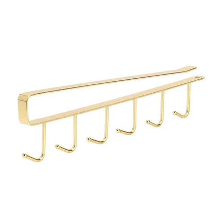 Under-Cabinet Hook Rail 6 Hooks Tool-Free Installation