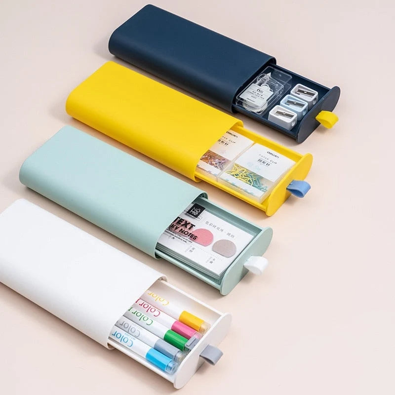 Under-Desk Storage Box Lidded Plastic Space-Saving