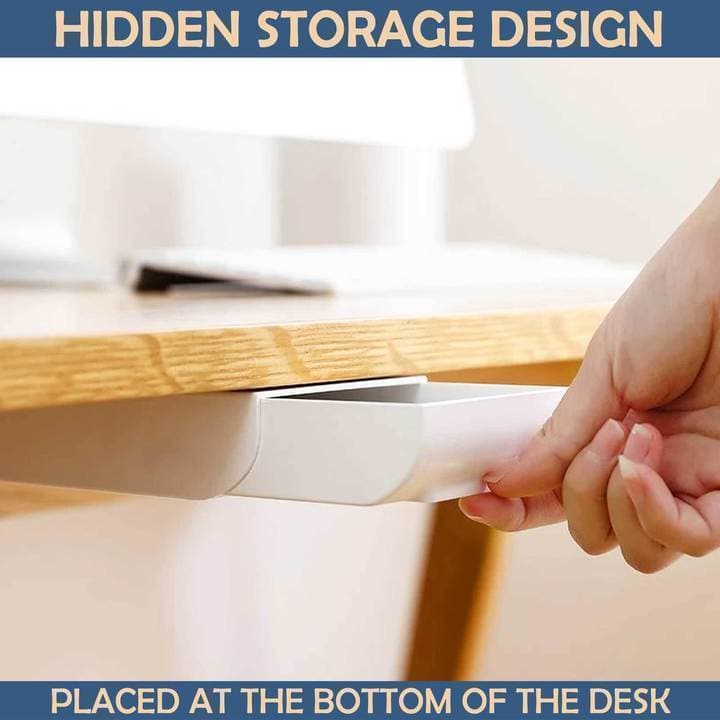 Under-Desk Storage Drawer Concealed Self-Adhesive No-Drill
