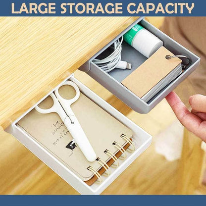 Under-Desk Storage Drawer Concealed Self-Adhesive No-Drill