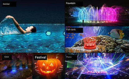 Underwater LED Lamp 16 Colors Four Modes IP68 Waterproof