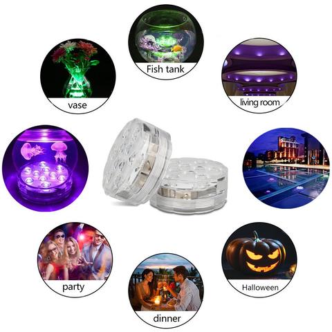 Underwater LED Lamp 16 Colors Four Modes IP68 Waterproof