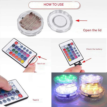 Underwater LED Lamp 16 Colors Four Modes IP68 Waterproof