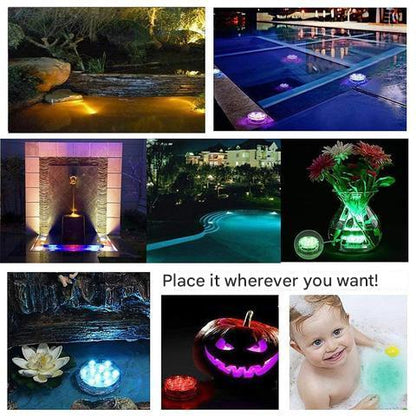 Underwater LED Lamp 16 Colors Four Modes IP68 Waterproof