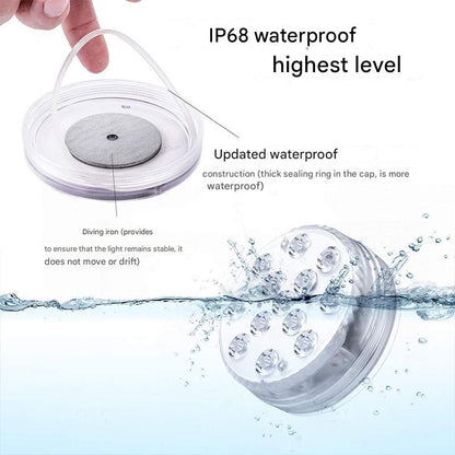 Underwater LED Lamp 16 Colors Four Modes IP68 Waterproof