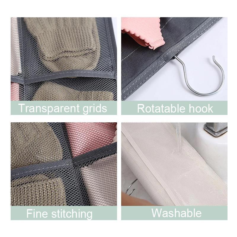Underwear Organizer Hanging Reversible Multi-Pocket