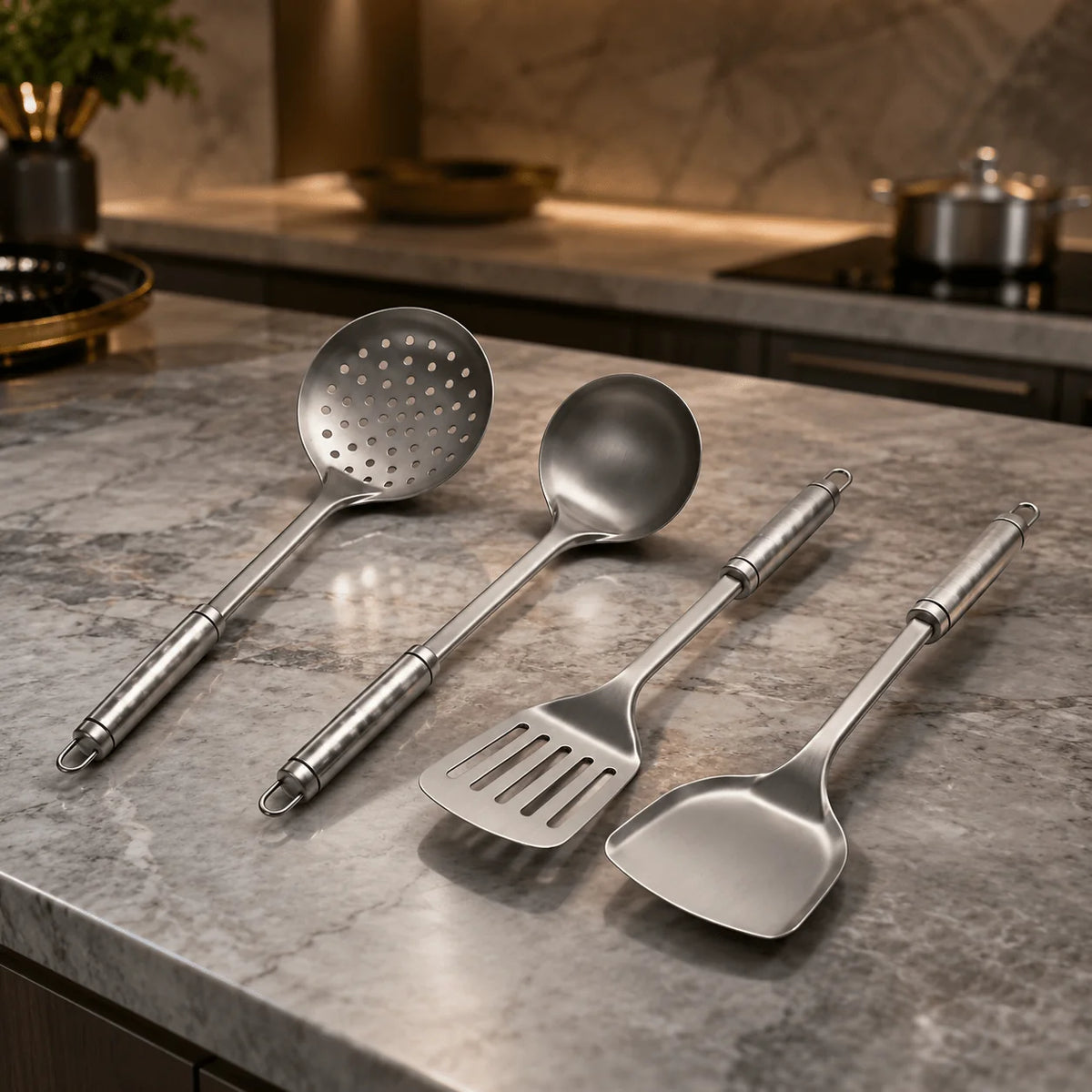 Utensil Set Pure Titanium Induction Compatible & Dishwasher Safe