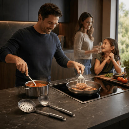 Utensil Set Pure Titanium Induction Compatible & Dishwasher Safe