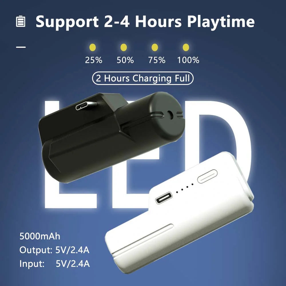 VR Headset Power Bank 5000mAh Plug-In Cable-Free