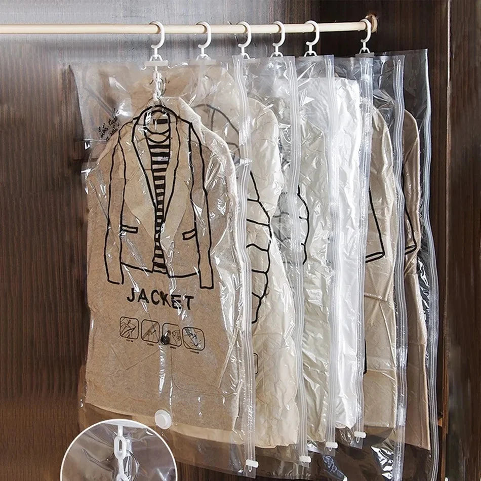 Vacuum Storage Bags Hanging Space-Saving Up to 80%