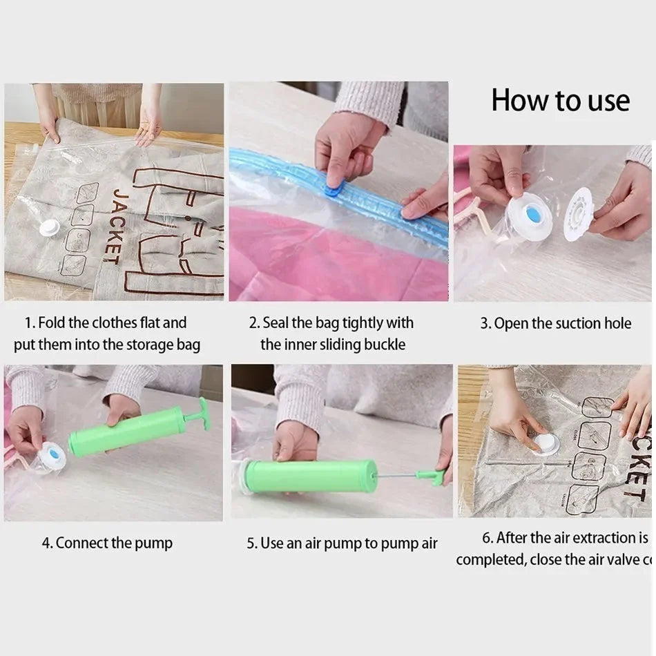 Vacuum Storage Bags Hanging Space-Saving Up to 80%