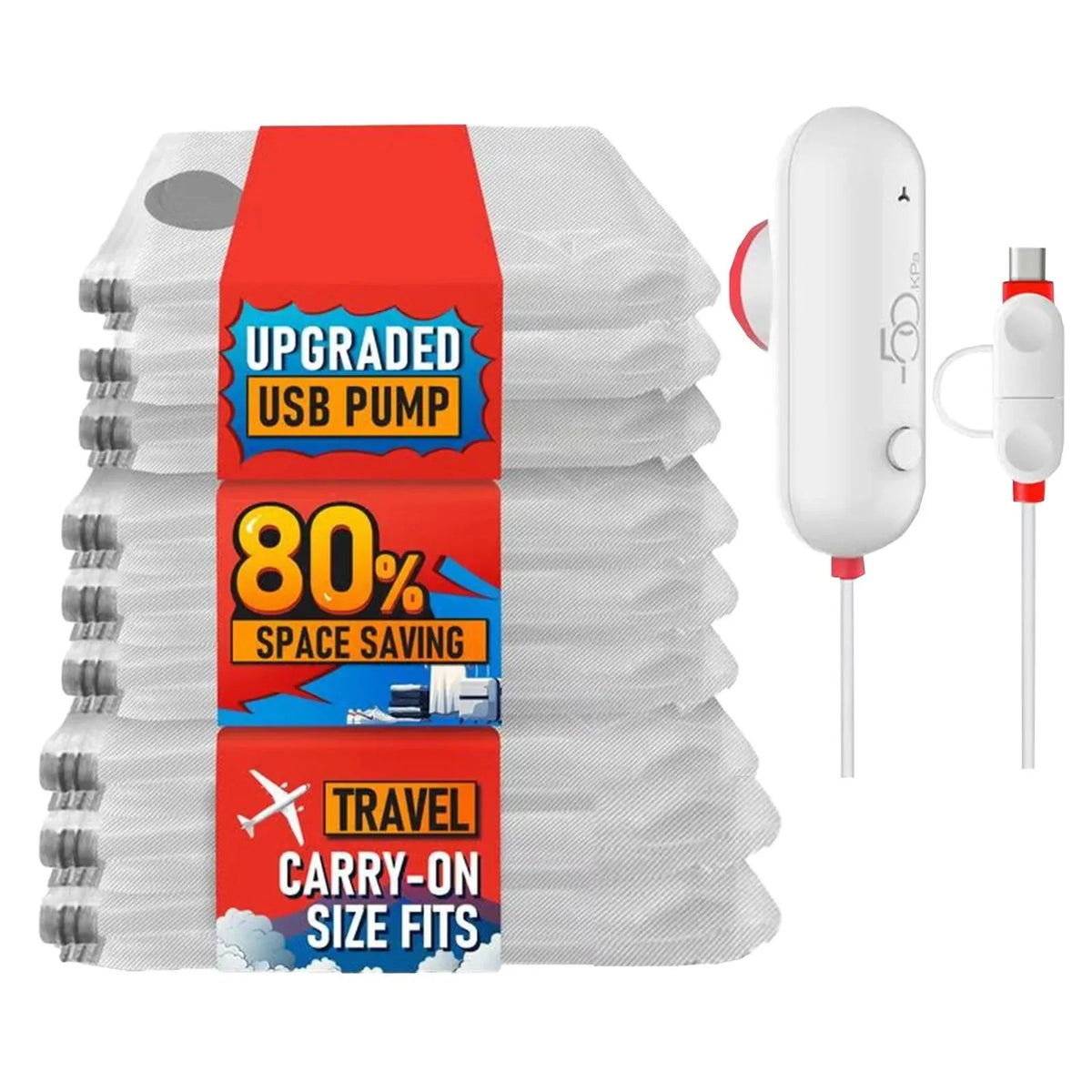 Vacuum Storage Bags Space-Saving Compression Set
