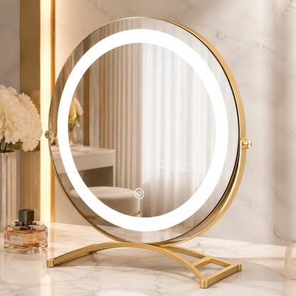 Vanity Mirror Tri-Color Touch LED 360° Rotation & Rechargeable