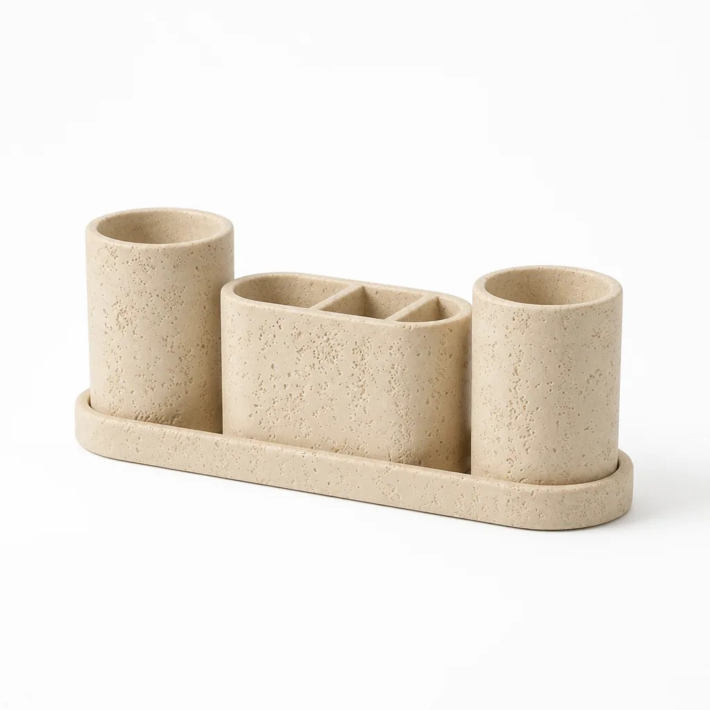 Vanity Tray Sandstone Minimalist Warm Beige