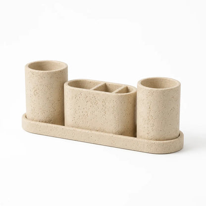 Vanity Tray Sandstone Minimalist Warm Beige