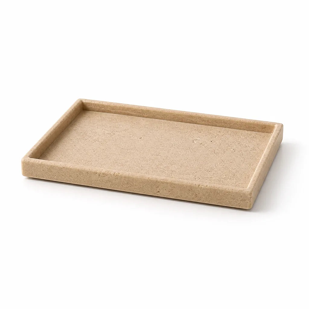 Vanity Tray Sandstone Minimalist Warm Beige