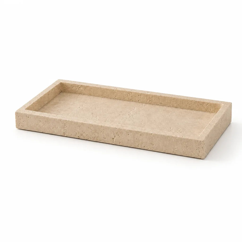 Vanity Tray Sandstone Minimalist Warm Beige