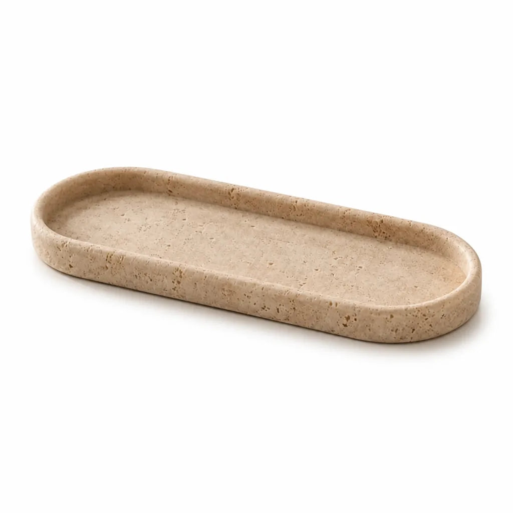 Vanity Tray Sandstone Minimalist Warm Beige