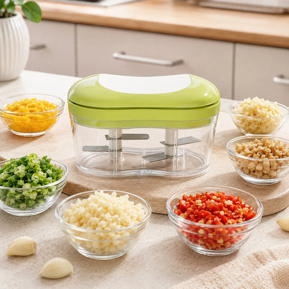 Vegetable Chopper Stainless Steel Blades Ergonomic Grip Removable Parts