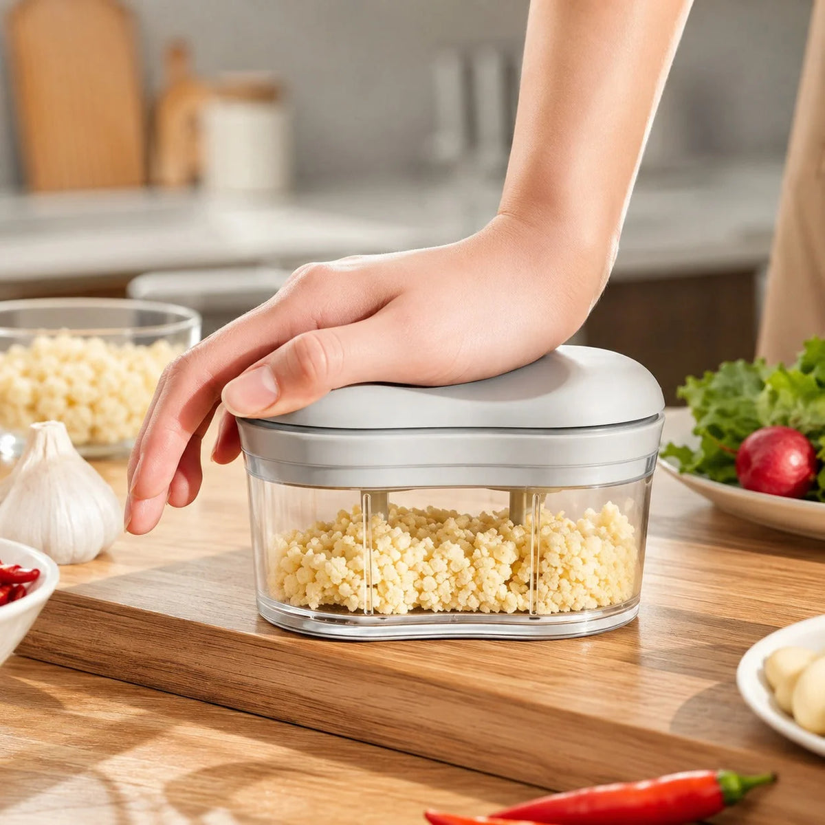 Vegetable Chopper Stainless Steel Blades Ergonomic Grip Removable Parts