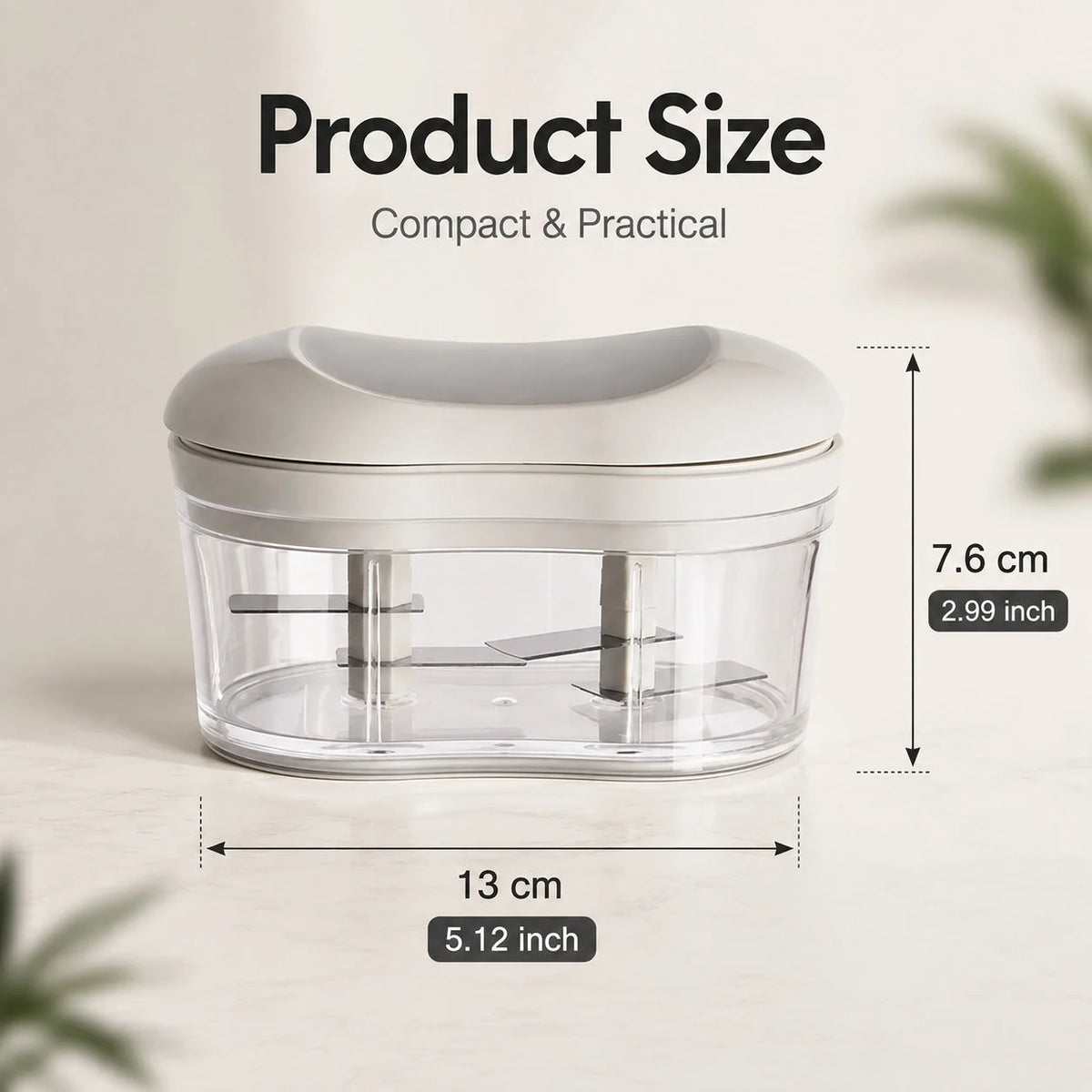 Vegetable Chopper Stainless Steel Blades Ergonomic Grip Removable Parts