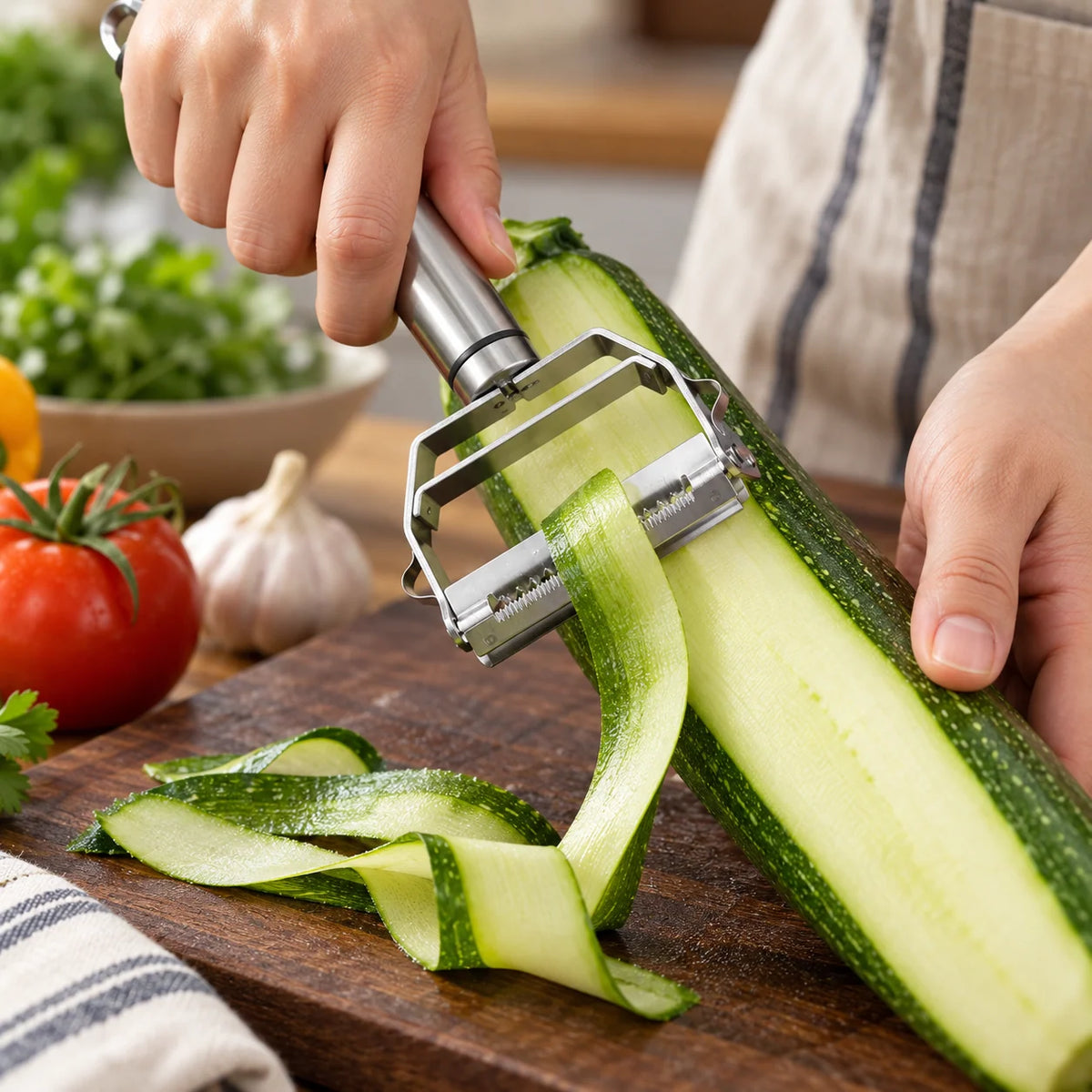 Vegetable Peeler Double-Sided Stainless Steel Blade Non-Slip Handle