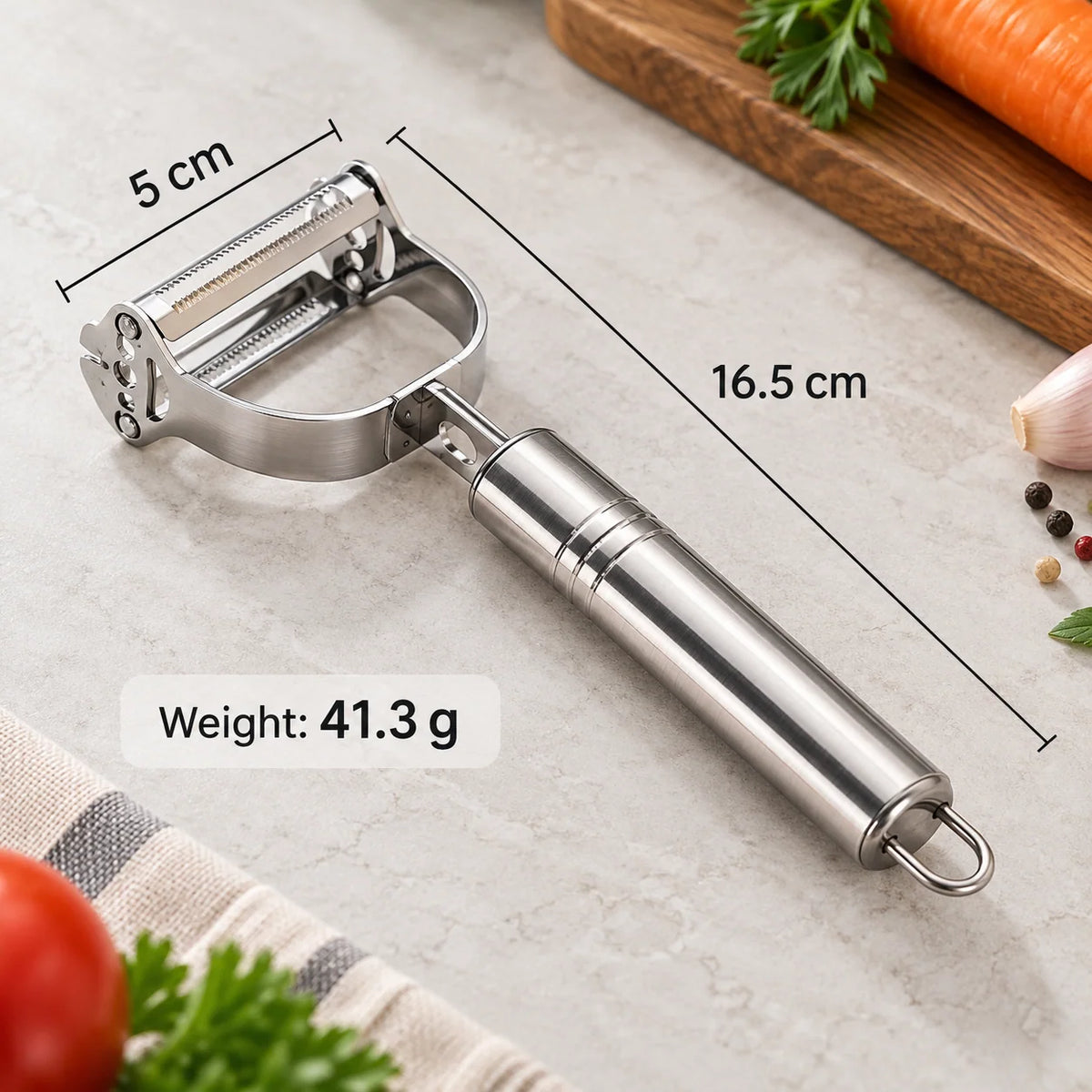 Vegetable Peeler Double-Sided Stainless Steel Blade Non-Slip Handle