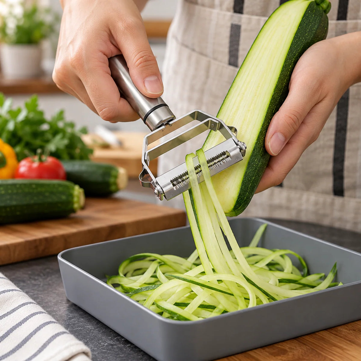 Vegetable Peeler Double-Sided Stainless Steel Blade Non-Slip Handle