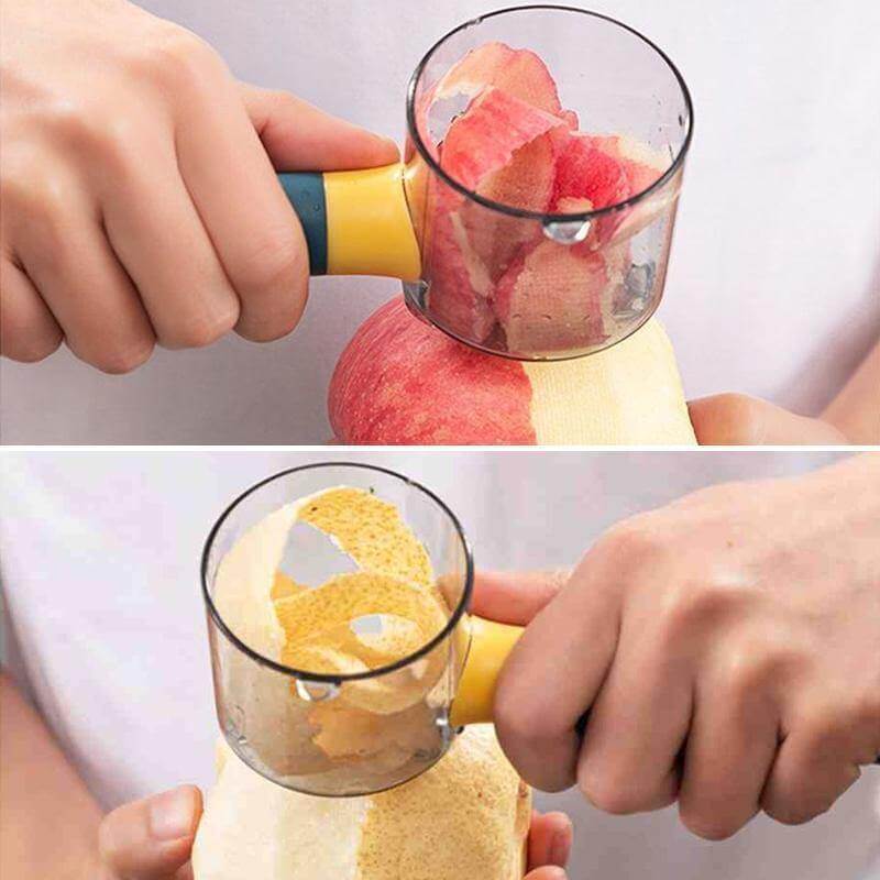 Vegetable Peeler Stainless Steel Blade Built-In Peel Container