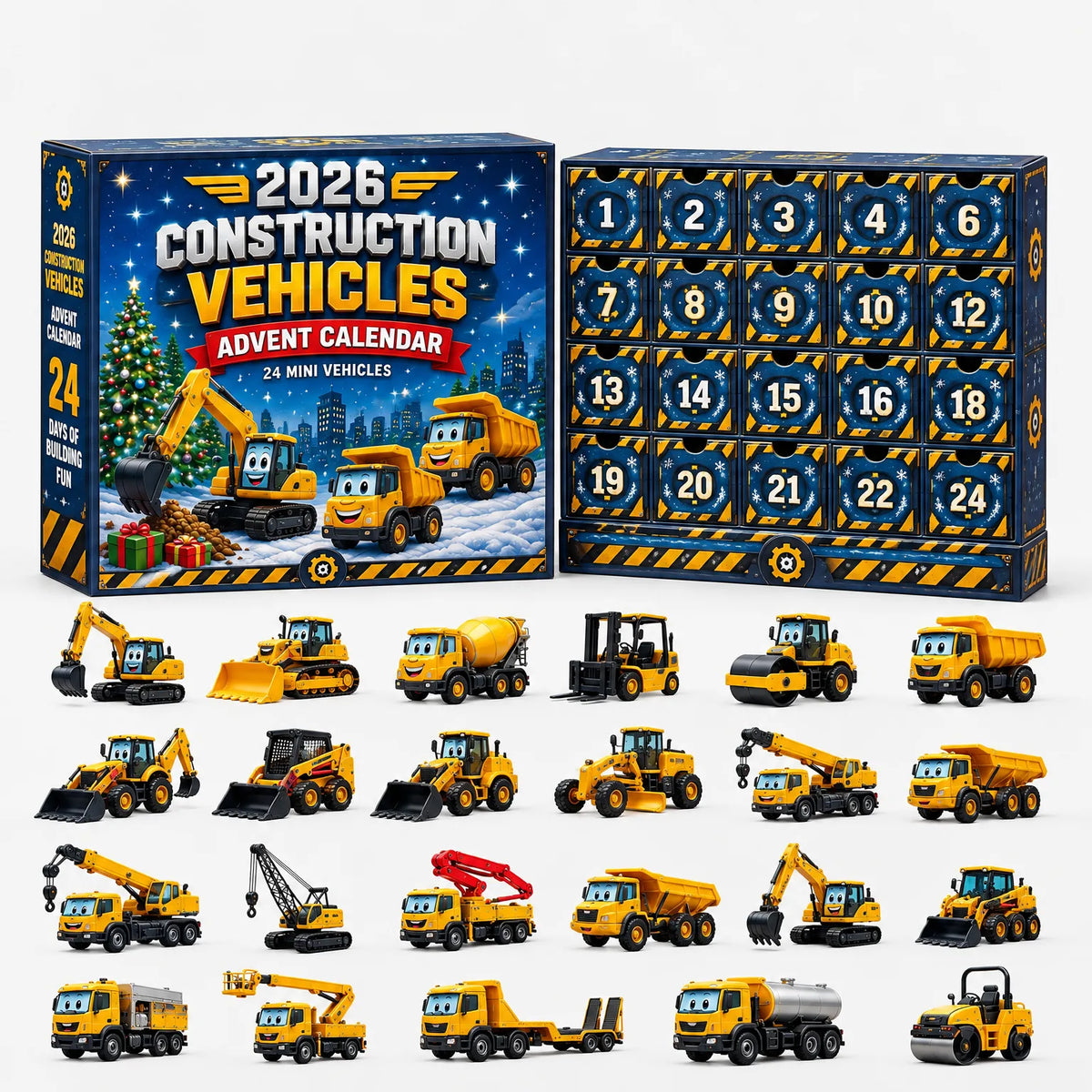 Vehicle Advent Calendar Die-Cast Metal 24 Miniature Models