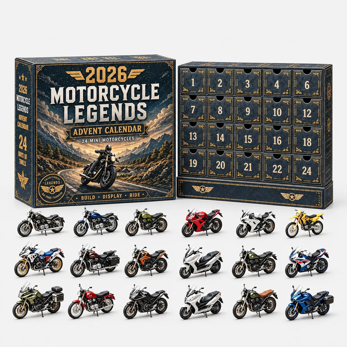 Vehicle Advent Calendar Die-Cast Metal 24 Miniature Models