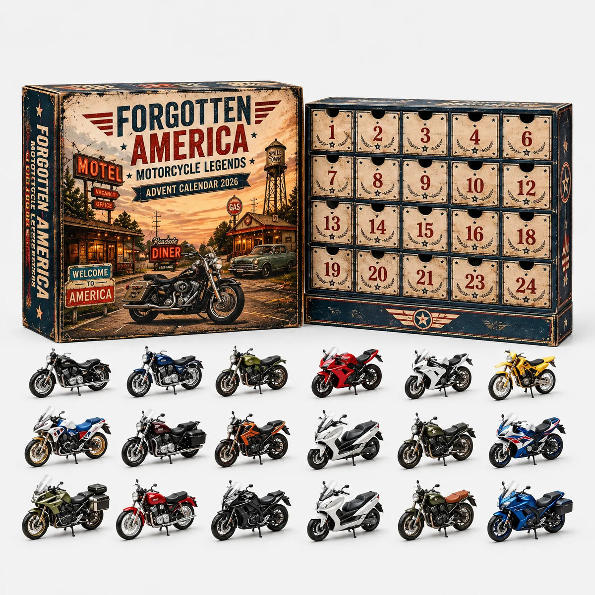 Vehicle Advent Calendar Die-Cast Metal 24 Miniature Models