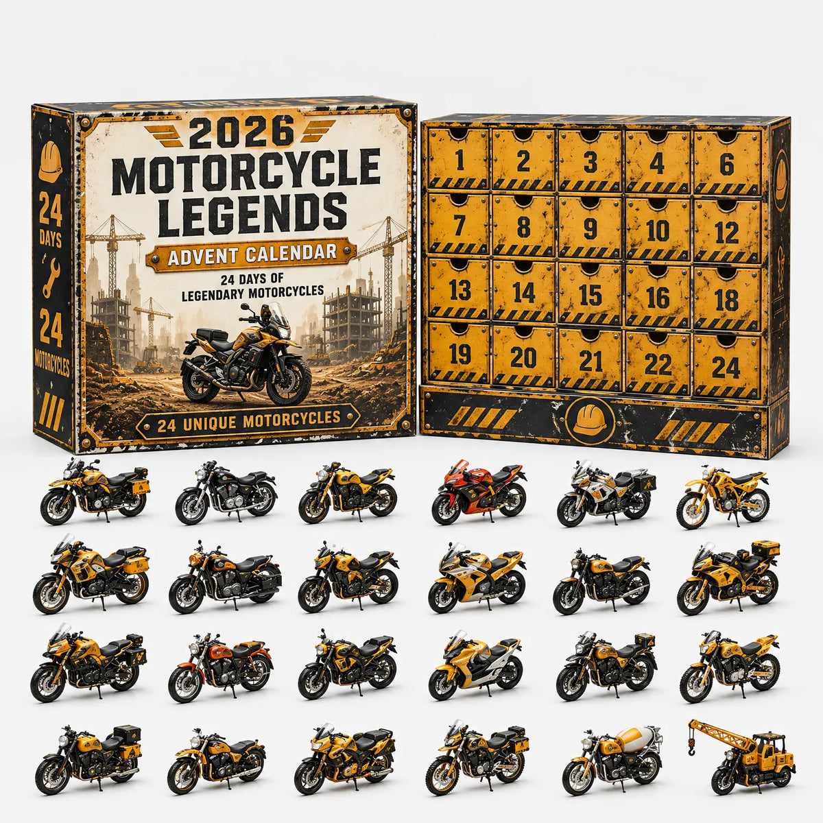 Vehicle Advent Calendar Die-Cast Metal 24 Miniature Models