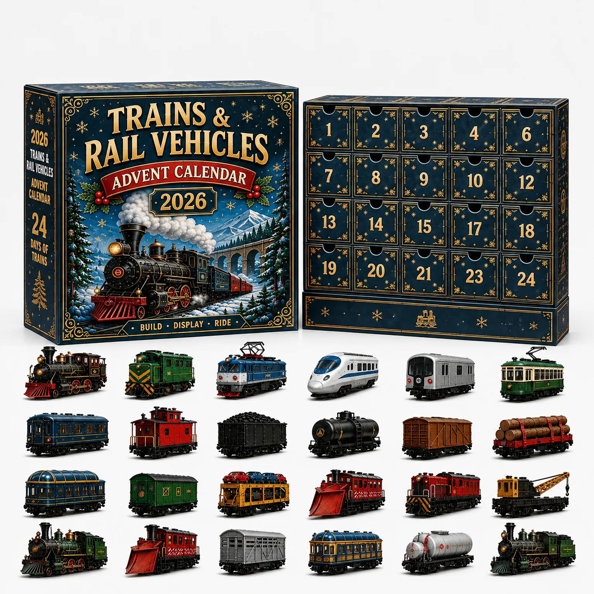 Vehicle Advent Calendar Die-Cast Metal 24 Miniature Models