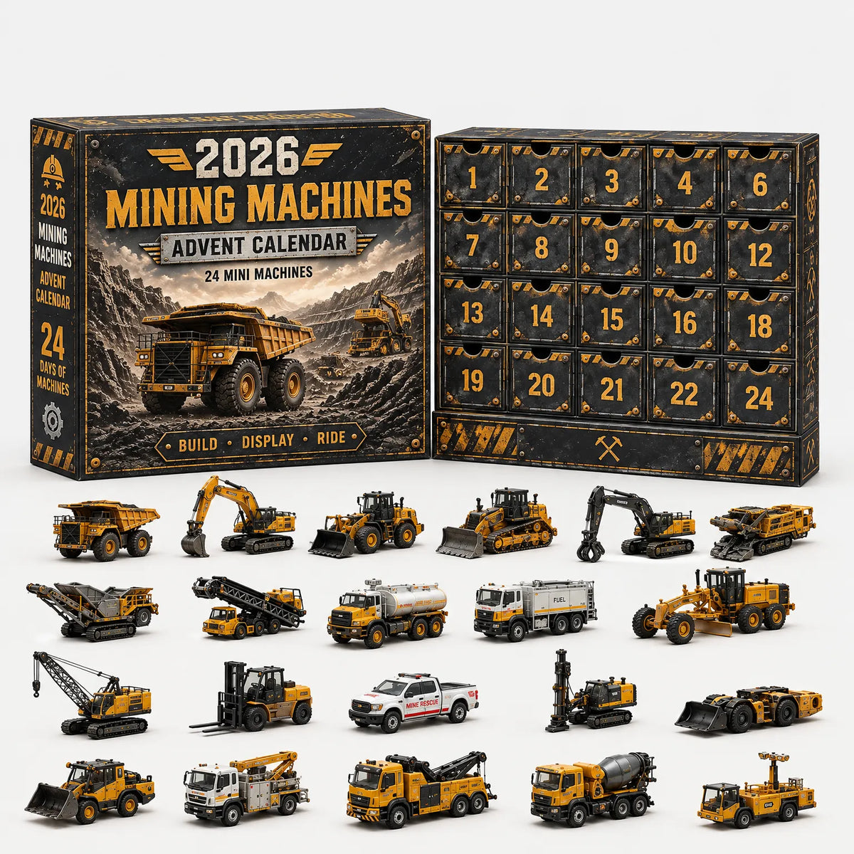 Vehicle Advent Calendar Die-Cast Metal 24 Miniature Models