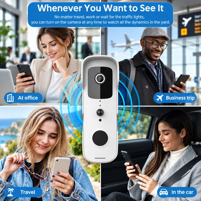 Video Doorbell Camera 1080p HD Wide-Angle & Two-Way Audio
