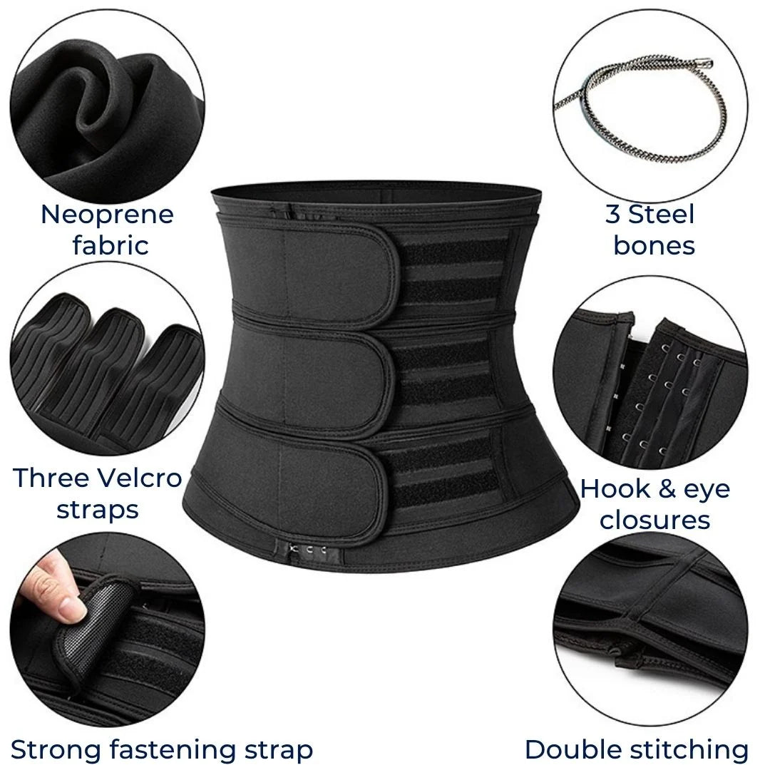 Waist Trainer Belt Breathable Neoprene Triple Compression Core Support