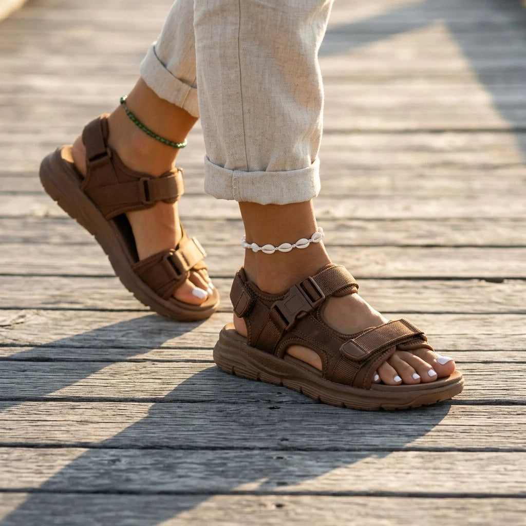 Walking Sandals Adjustable Straps Cushioned Arch Support
