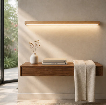 Wall & Ceiling Light Pine Wood Three-Color LED