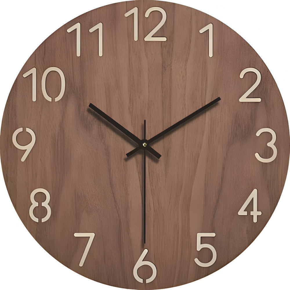Wall Clock Silent Minimalist Solid Wood 30cm