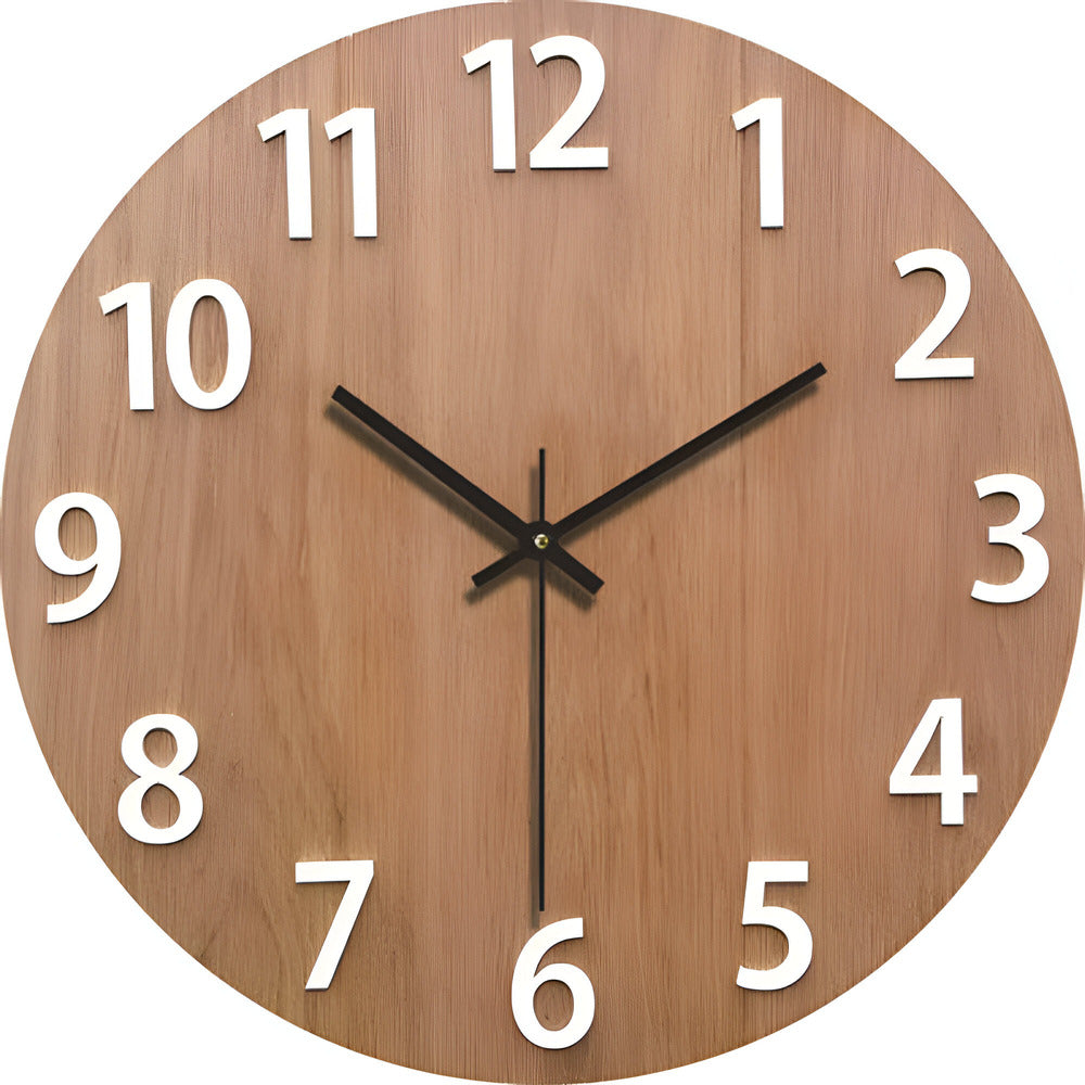 Wall Clock Silent Minimalist Solid Wood 30cm