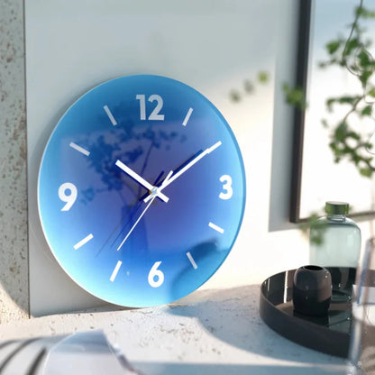 Wall Clock Silent Quartz Glass Face 11.8 Inch